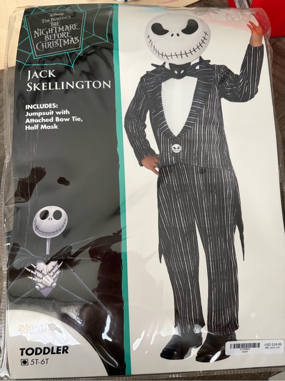 Jack Skellington Toddler Costume - Black & White